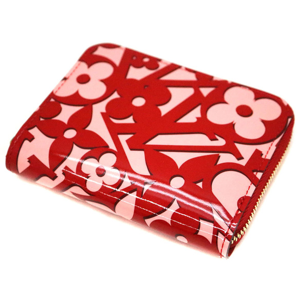 Louis Vuitton Pomme dAmour Patent Vernis Red Pink Coin Zippy Peach - Picture 1 of 6